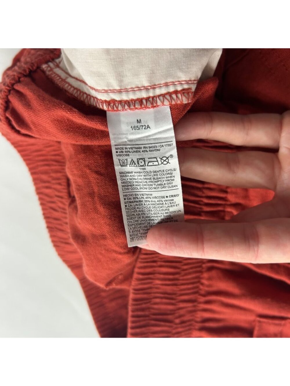 Old Navy Rusty Torch Linen Blend Pull On Shorts M - Picture 4 of 5